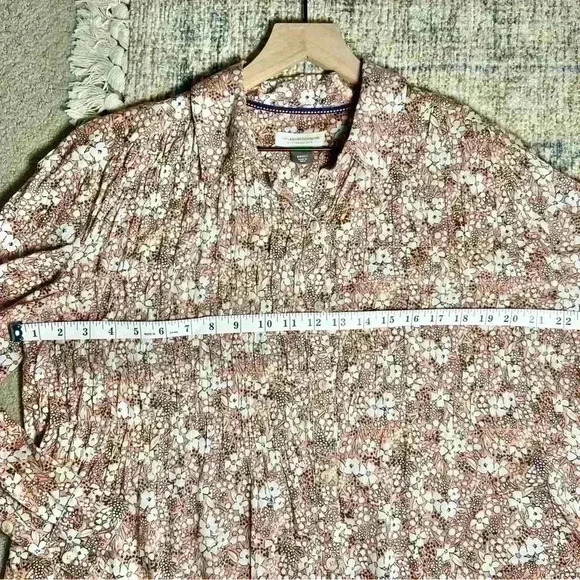 Anthropologie Pilcro And The Letterpress | Sasha Smocked Button Down Pink Blouse - Picture 11 of 13